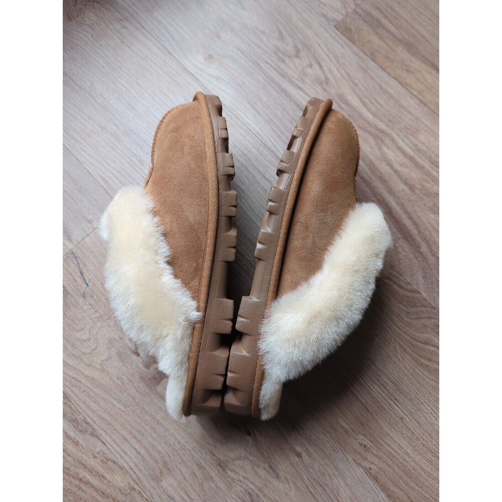 UGG Coquette Shearling Lined Slip On Slippers Chestnut Womens 7 EU 38 - Picture 11 of 11
